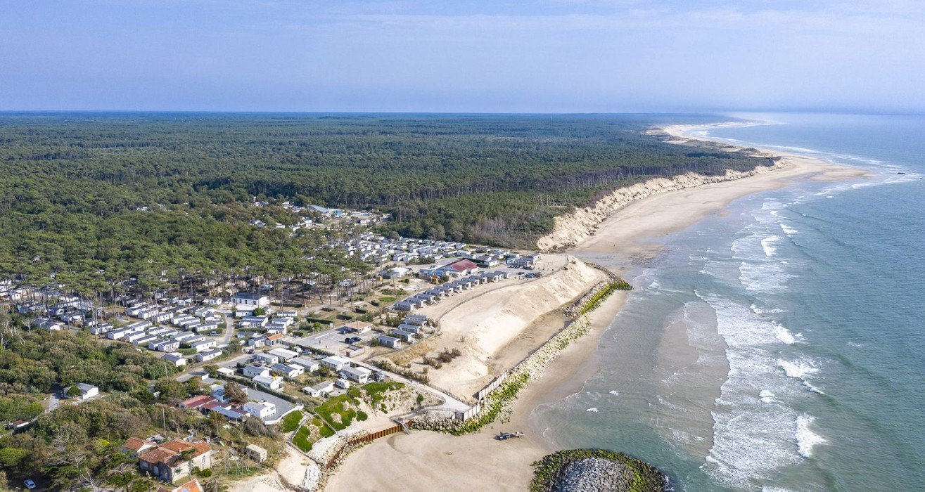 Camping soulac plage uitzicht op zee luchtfoto